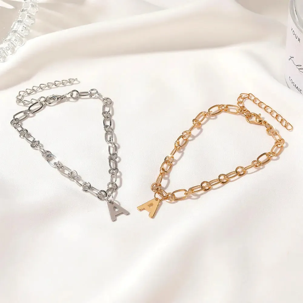 Shiny Letter Diamond Anklet