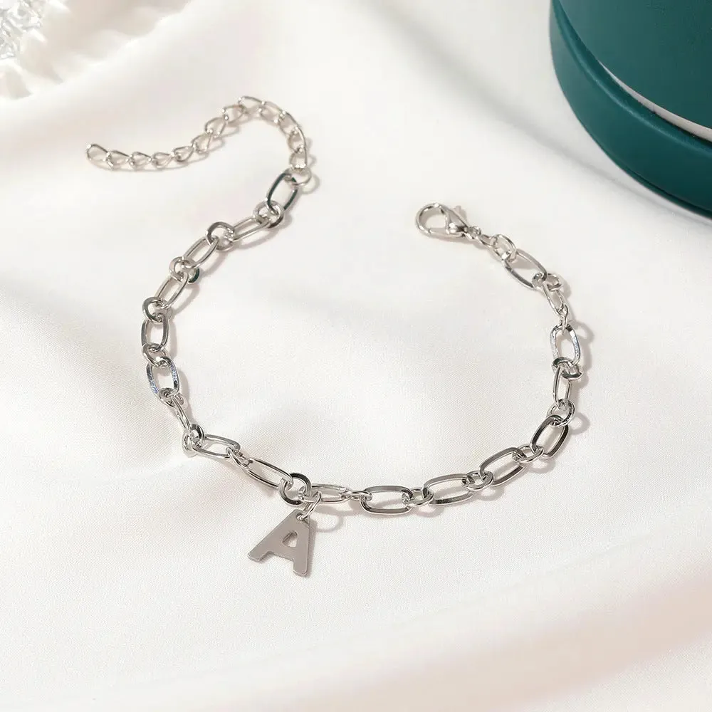 Shiny Letter Diamond Anklet