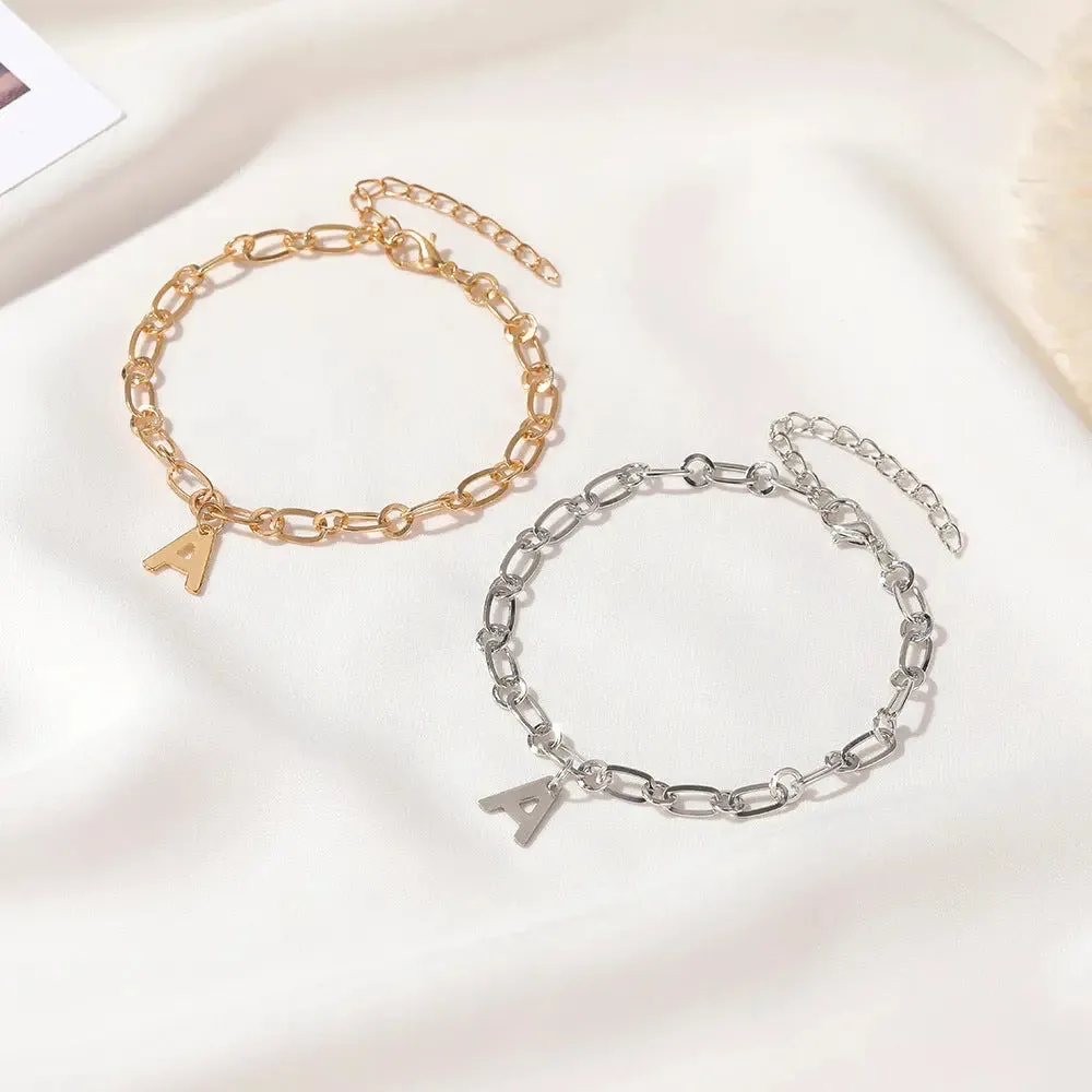 Shiny Letter Diamond Anklet