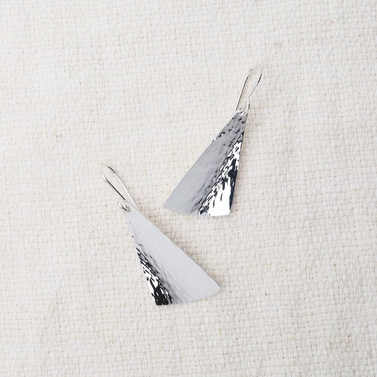 Small Tapered Hammered Dangle Earrings