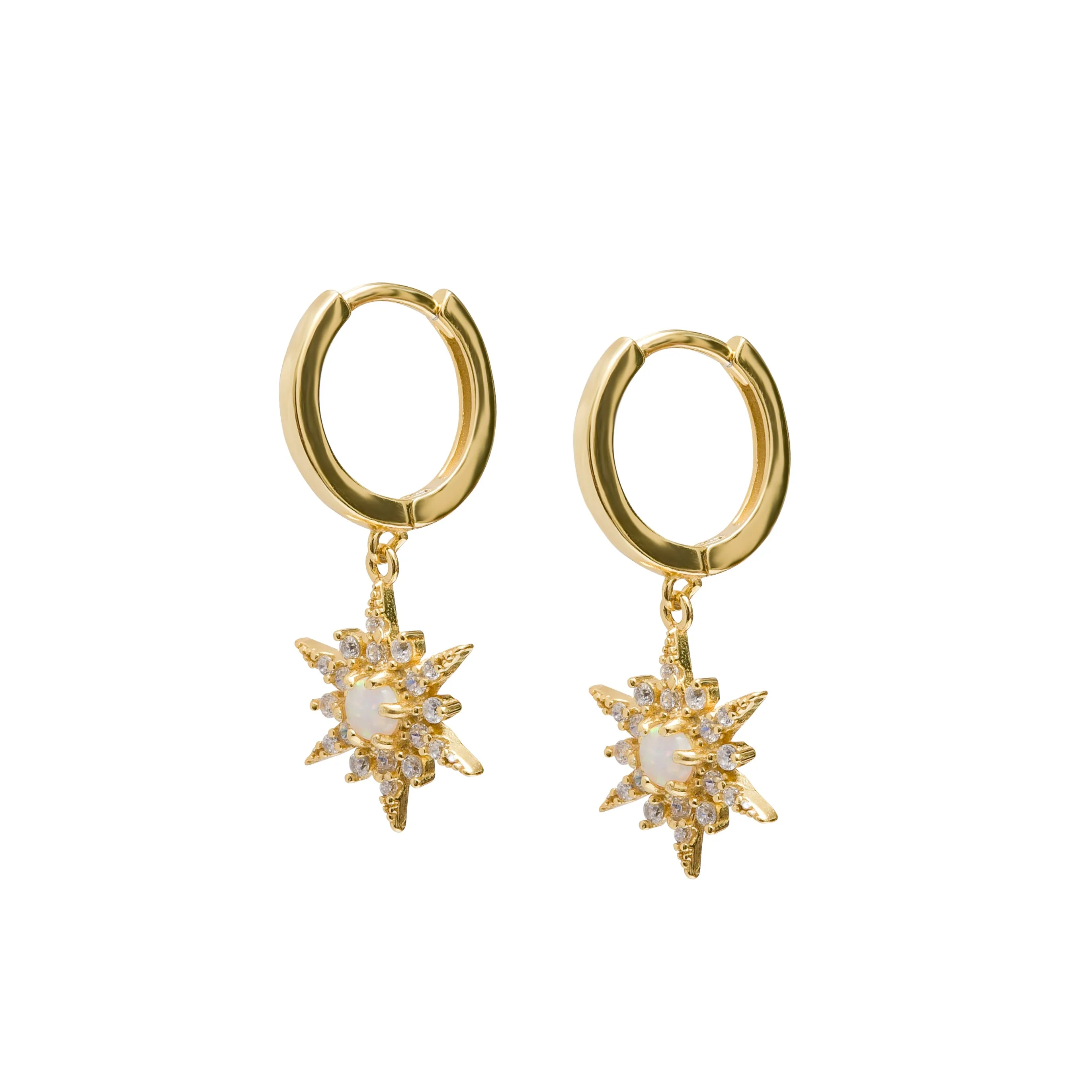 Star Pendant Hoop in Gold