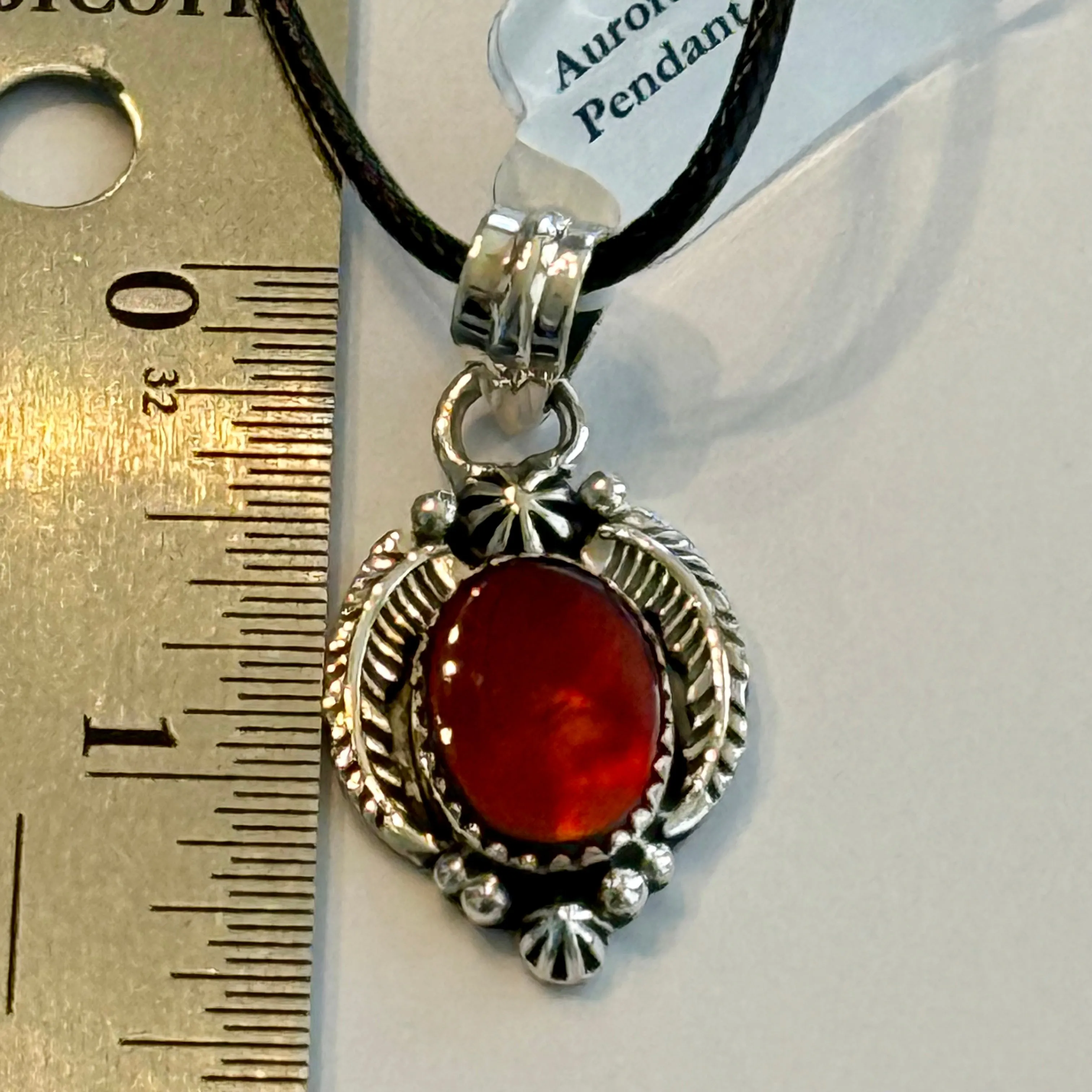Stunning Aurora Opal Pendant 925 Sterling Silver Feather Southwestern Framed New