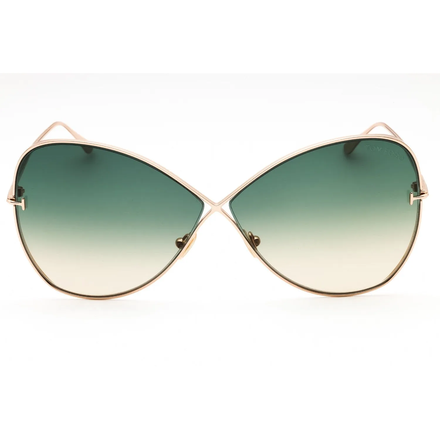 Tom Ford FT0842 Sunglasses Shiny Rose Gold/Gradient Green