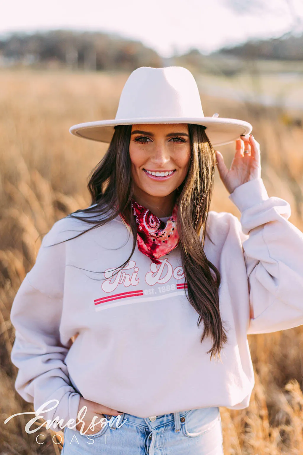 Tri Delta Classic Sand Crewneck