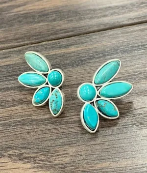 Turquoise Flair Stud Earrings