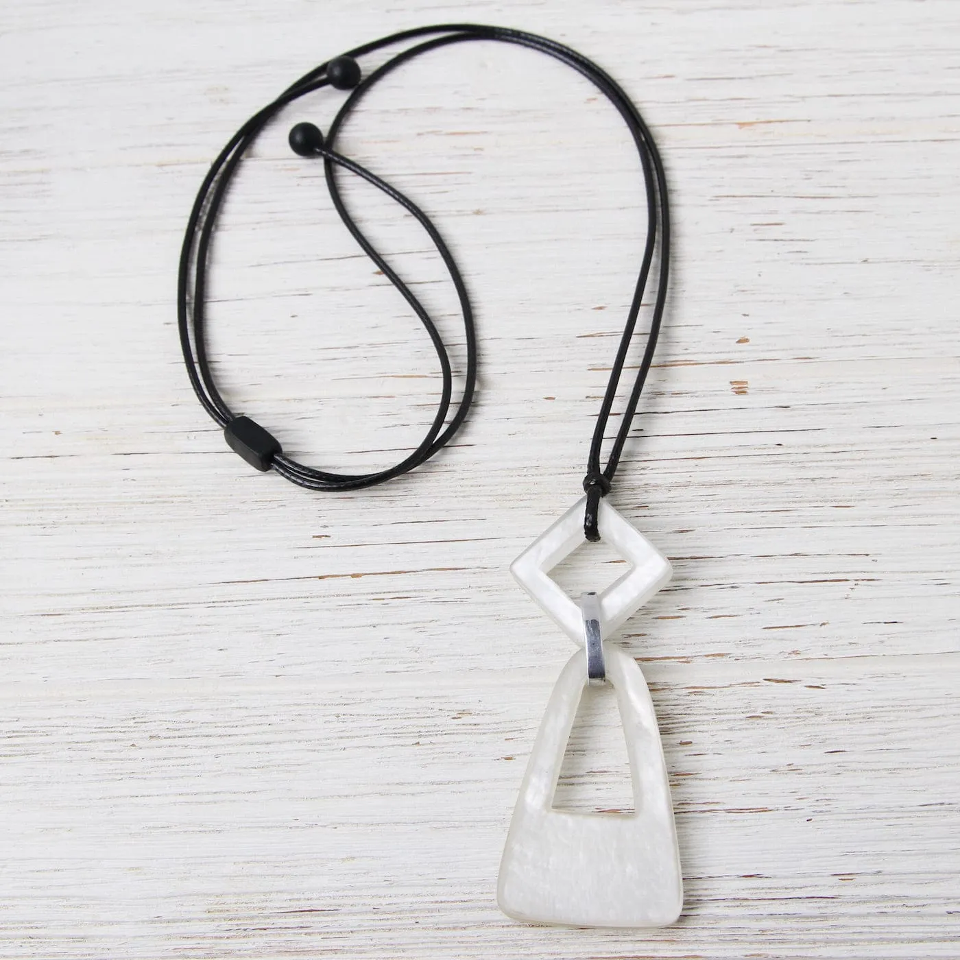 White Sliding Statement Resin Necklace
