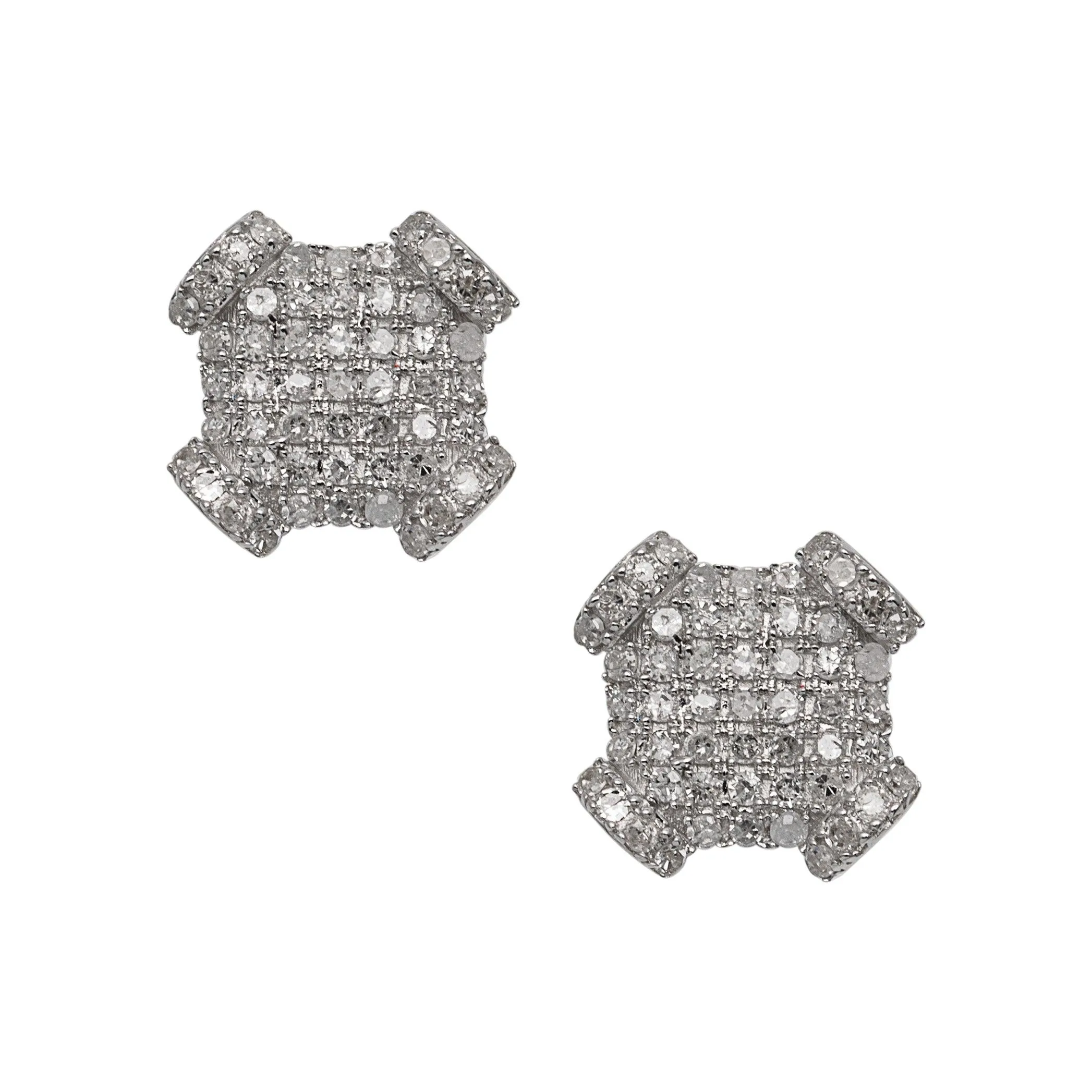 Women's Art Deco Micro-Pavé Diamond Stud Earrings 0.60ct 10K Yellow Gold